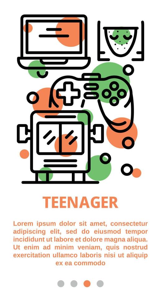 Teenager banner, outline style vector