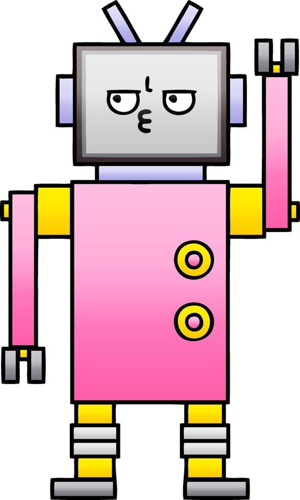 gradient shaded cartoon robot vector
