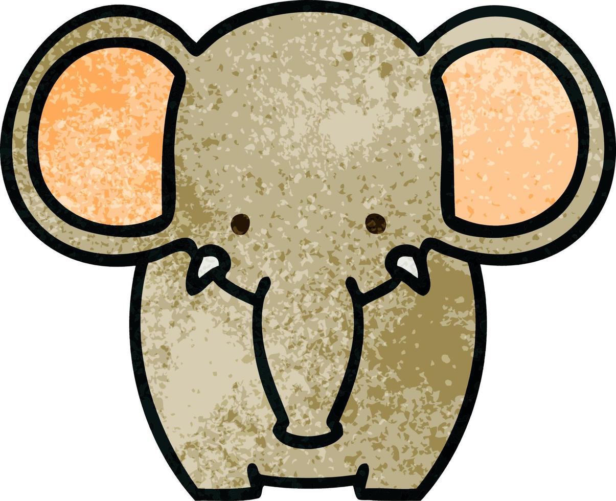 quirky hand drawn cartoon elephant vector