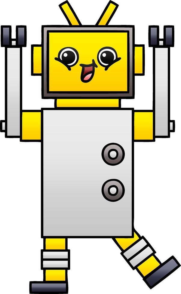 robot de dibujos animados sombreado degradado vector