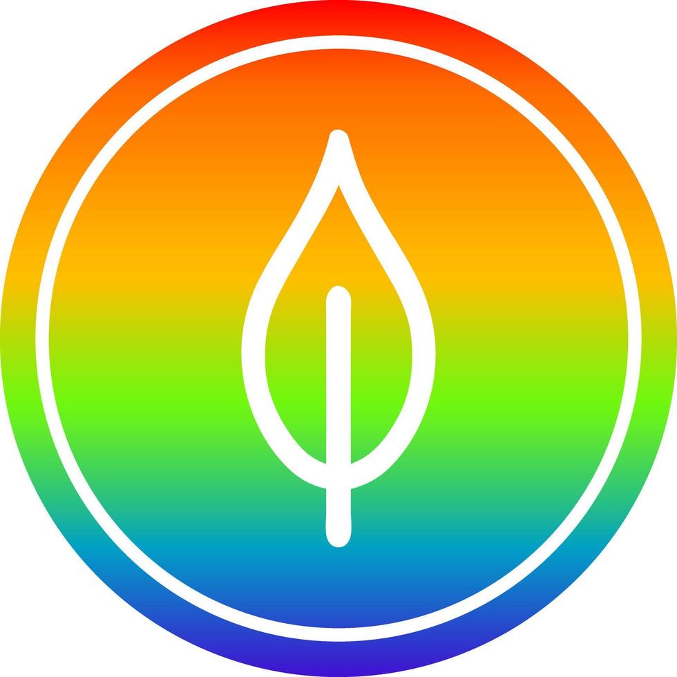 natural leaf circular in rainbow spectrum vector