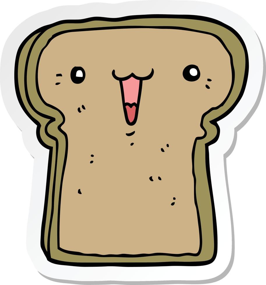 sticker of a cute cartoon toast vector