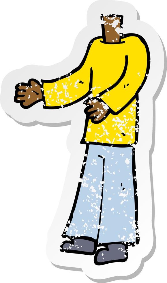 retro distressed sticker of a cartoon body vector