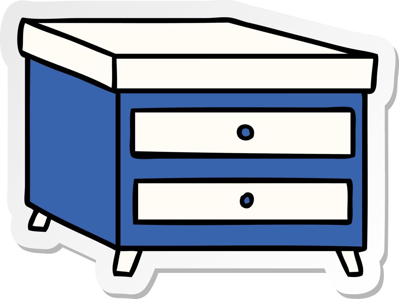 sticker cartoon doodle of a bedside table vector