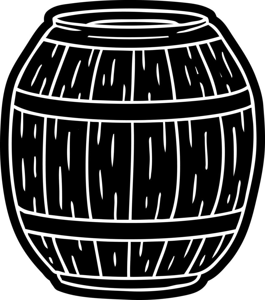 cartoon icon drawing of a wooden barrel vector