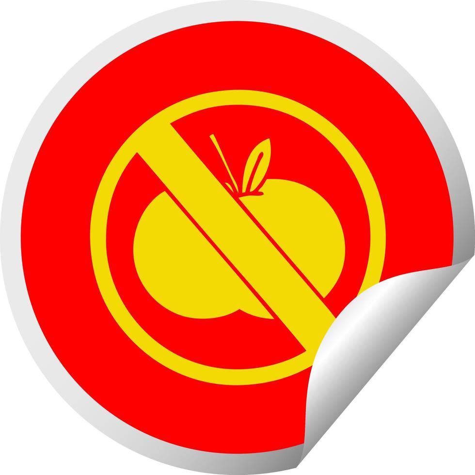 circular peeling sticker cartoon no fruit allowed sign vector