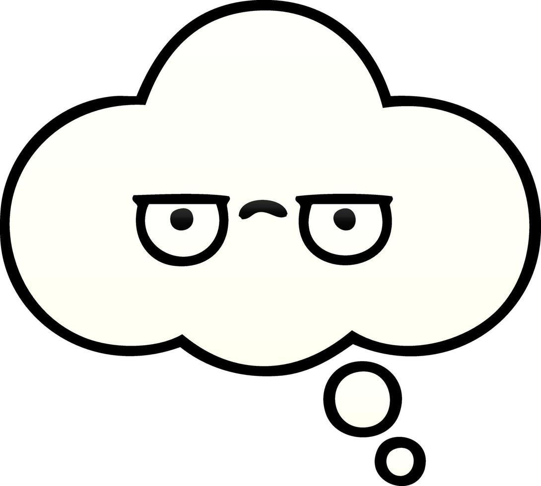 gradient shaded cartoon thought bubble vector