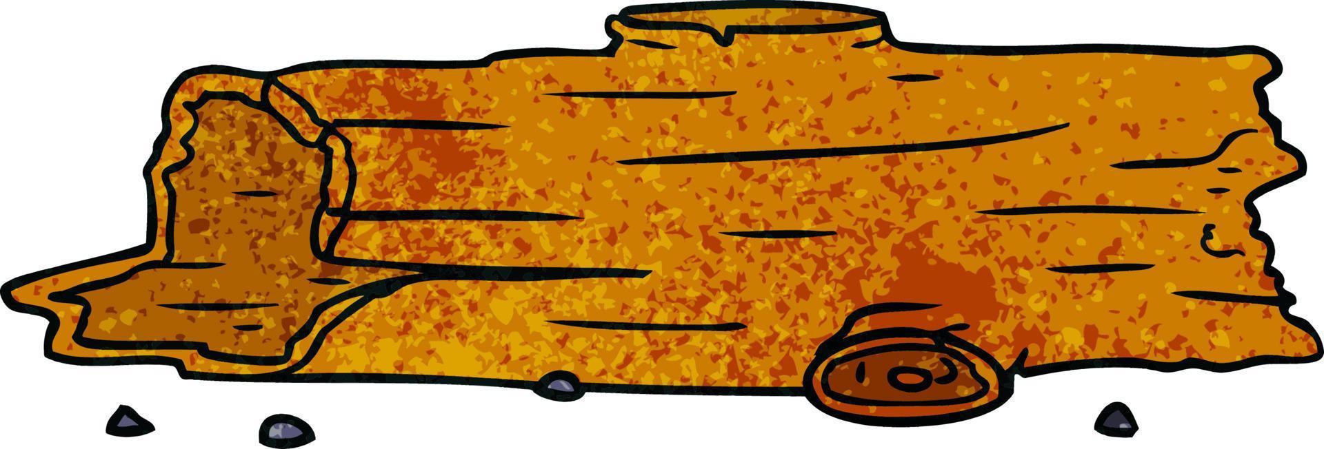 textured cartoon doodle of a tree log vector