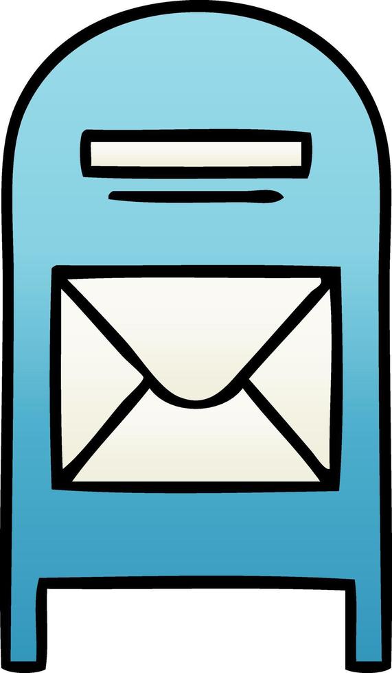 gradient shaded cartoon mail box vector