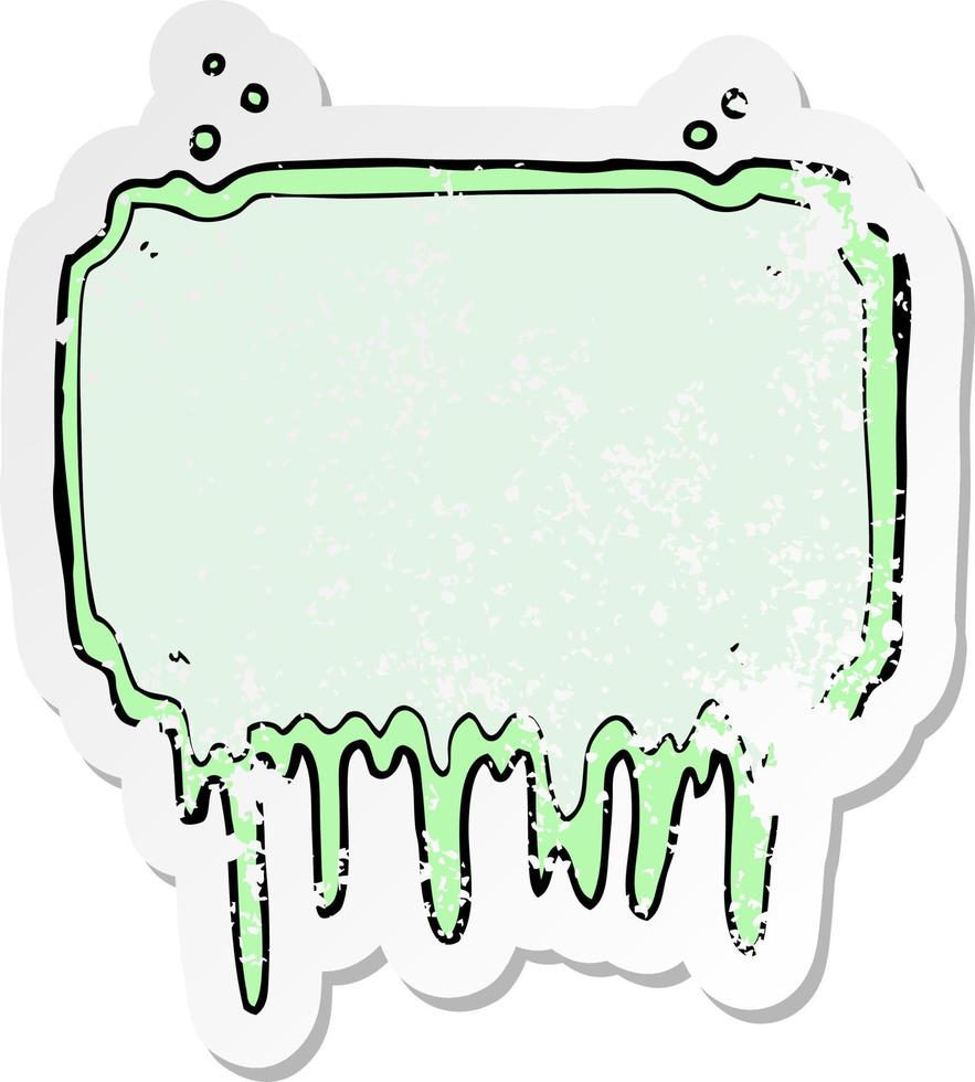 retro distressed sticker of a cartoon halloween frame vector