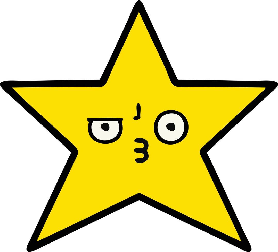 cute cartoon gold star vector