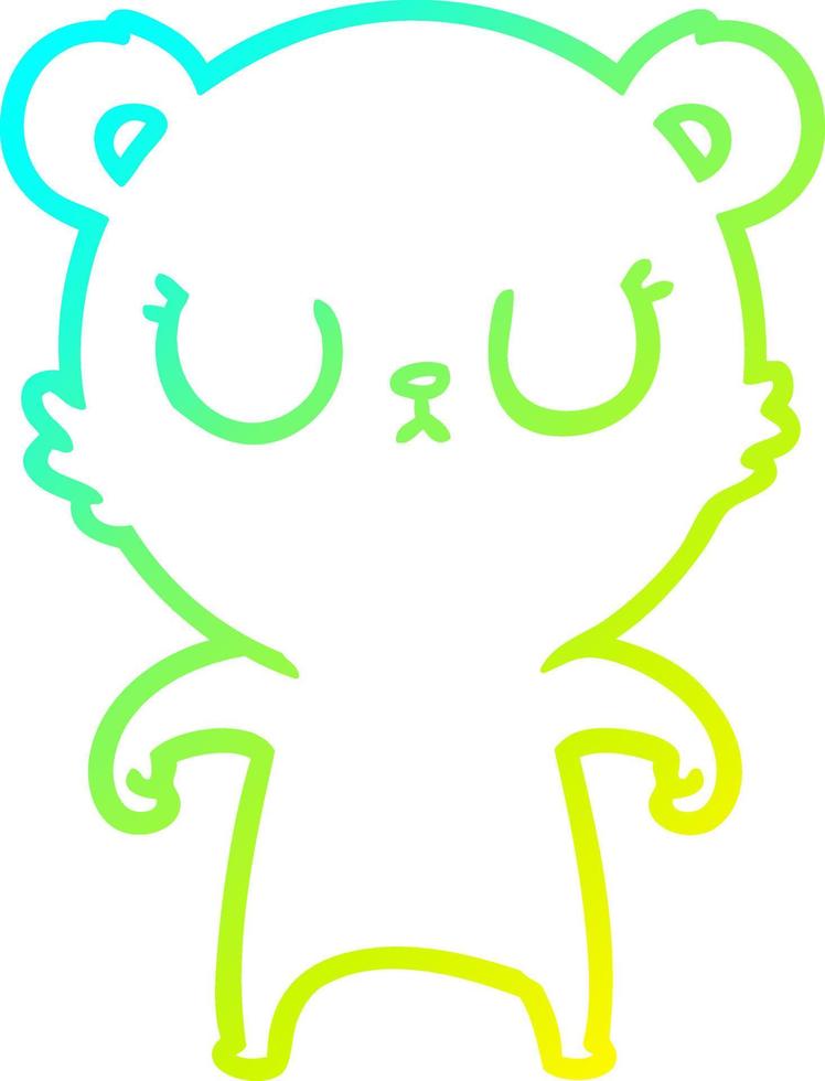 cold gradient line drawing peaceful cartoon bear vector