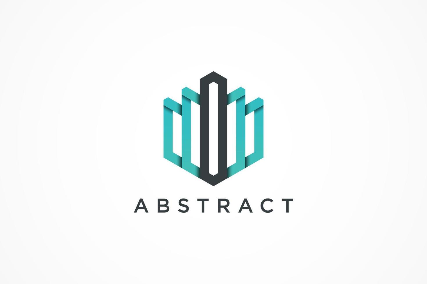 abstract hexagonal logo vector