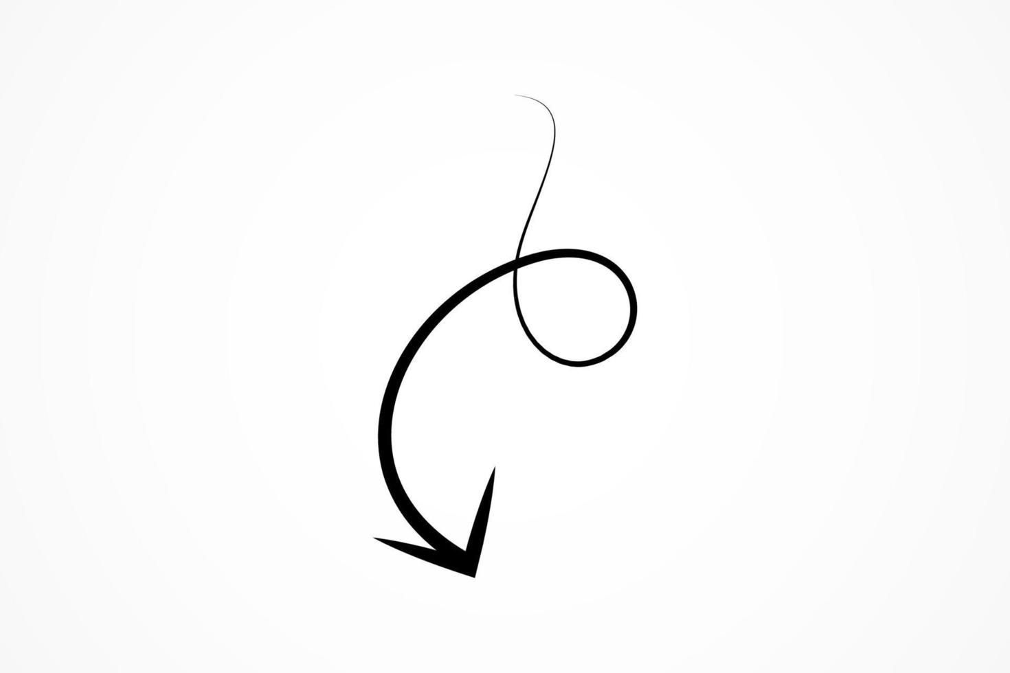 Abstract Arrow Line Doodle Element vector