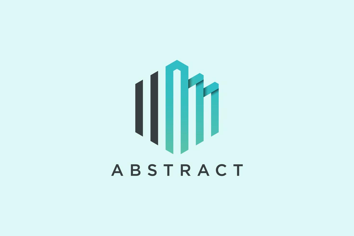 elegant abstract hexagonal logo vector