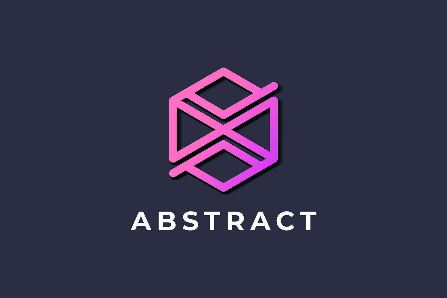 abstract hexagonal logo vector