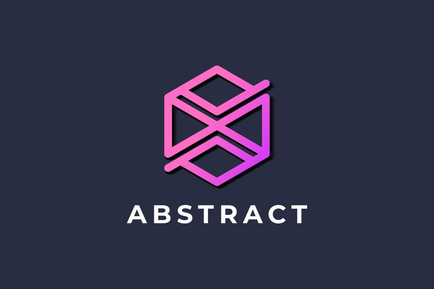 logotipo hexagonal abstracto vector