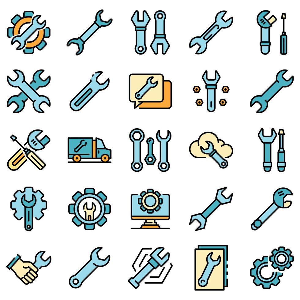 Wrench icons vector flat