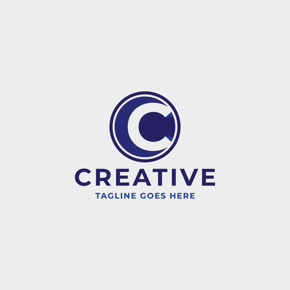 C Letter Typography Logo Design Concept vector