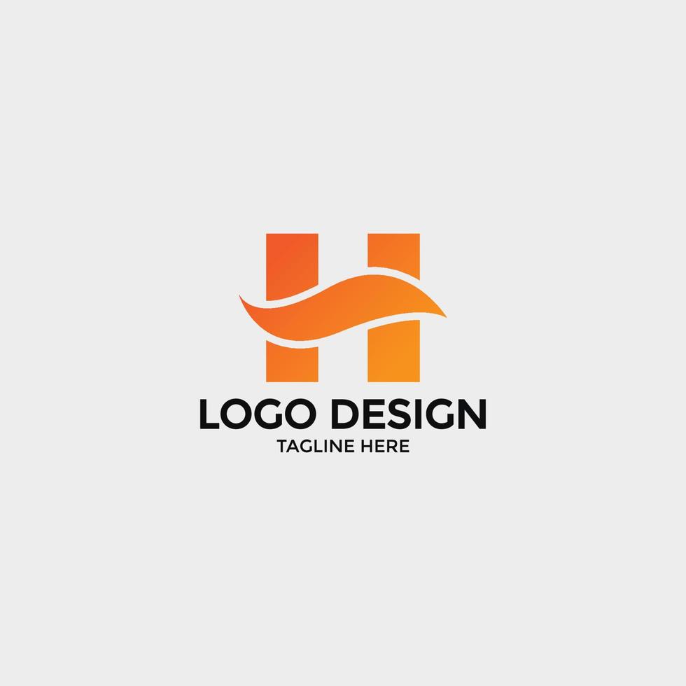 H Letter Typography Logo Design Concept vector