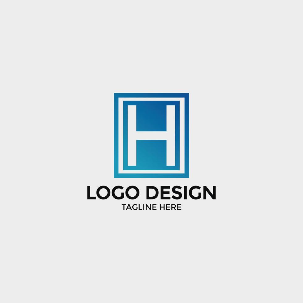 H Letter Typography Logo Design Concept vector