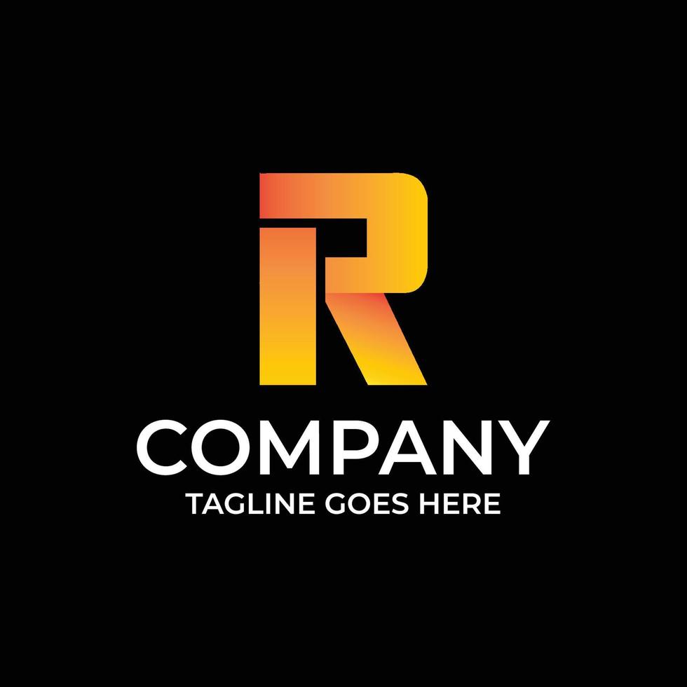 Modern R Letter Typography Logo Design Concept vector