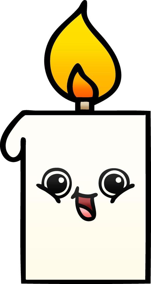 gradient shaded cartoon lit candle vector