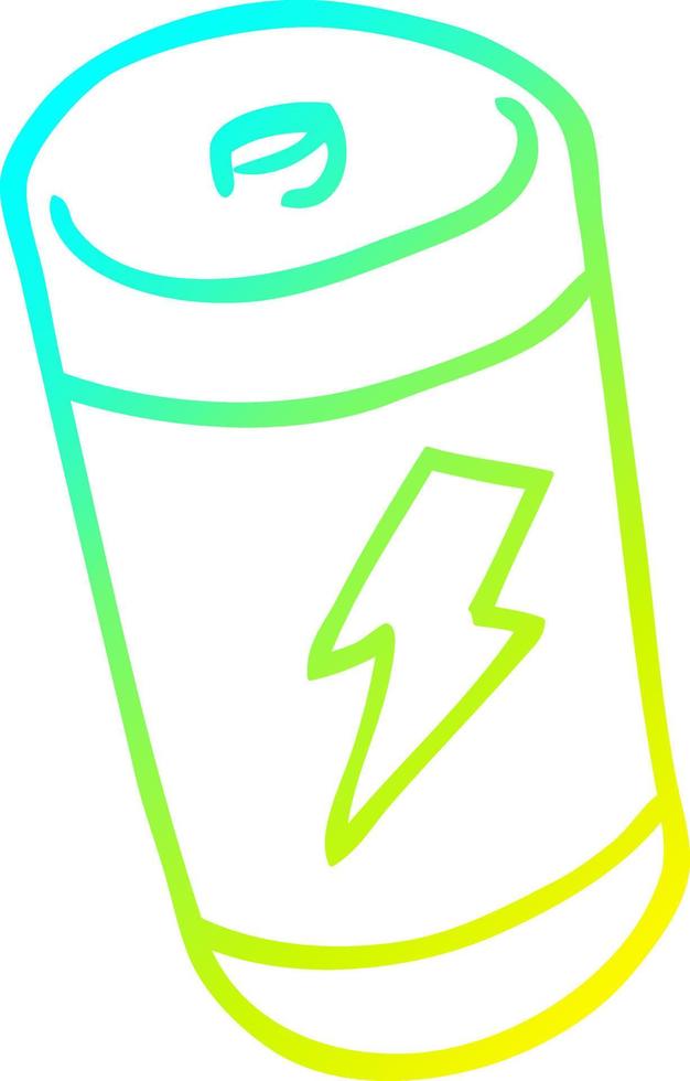 cold gradient line drawing cartoon battery vector
