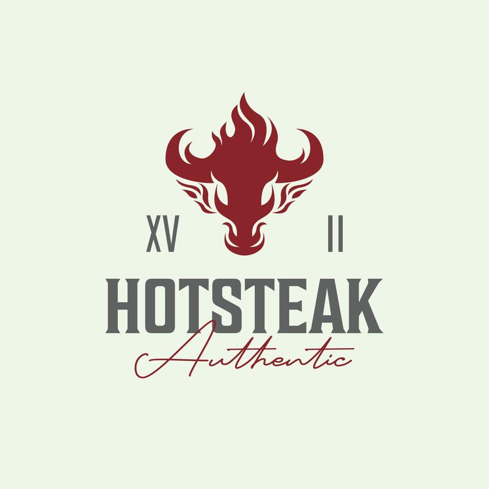 hot steak house vintage logo design. vector