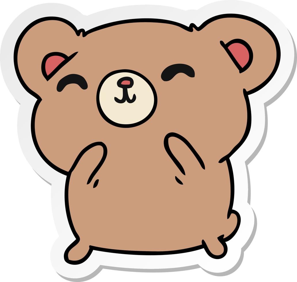 sticker cartoon kawaii cute happy hamster vector
