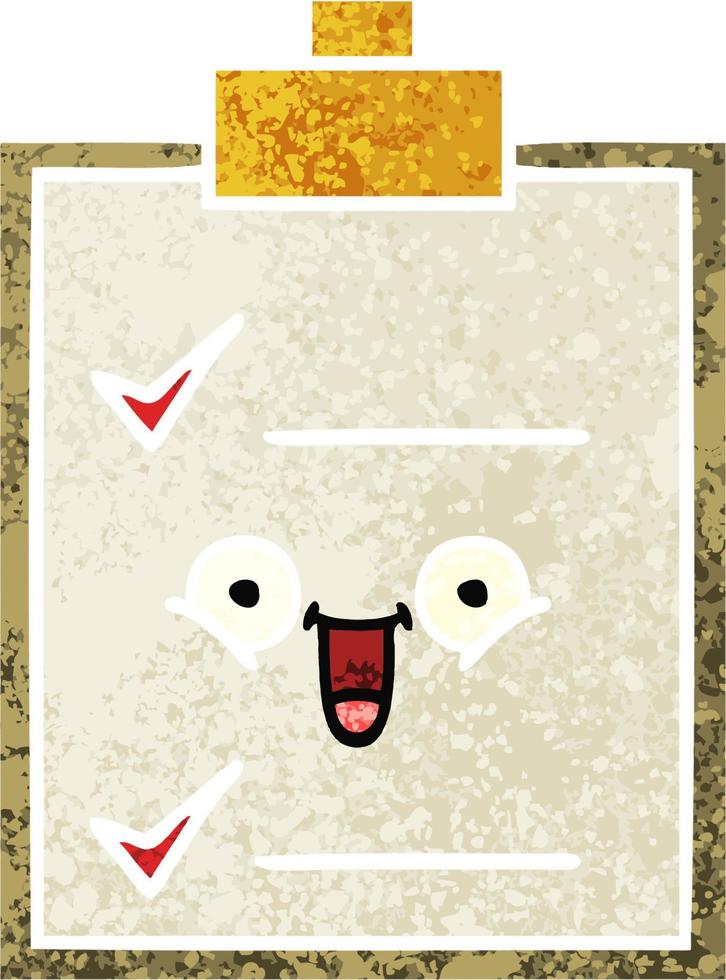 retro illustration style cartoon check list vector