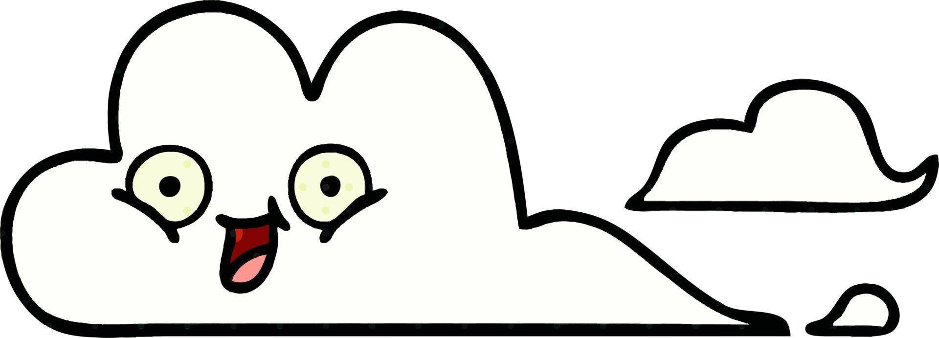 comic book style cartoon happy cloud vector