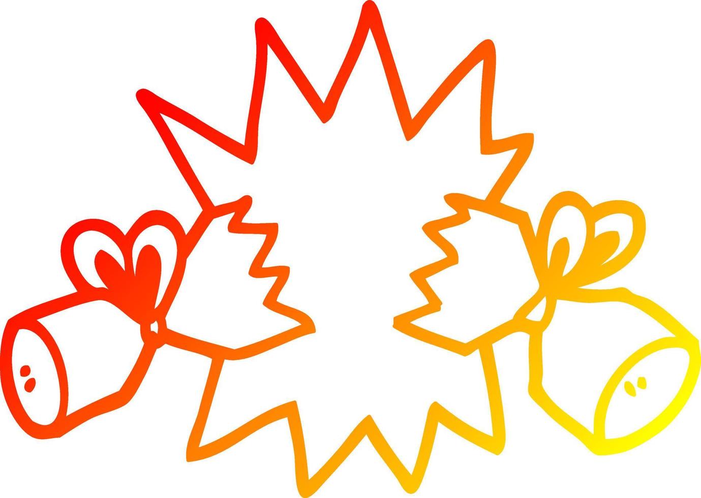 warm gradient line drawing cartoon cracker vector