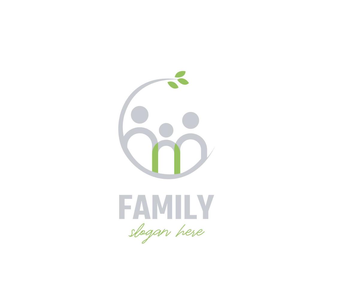 logotipo de diseño familiar juntos vector