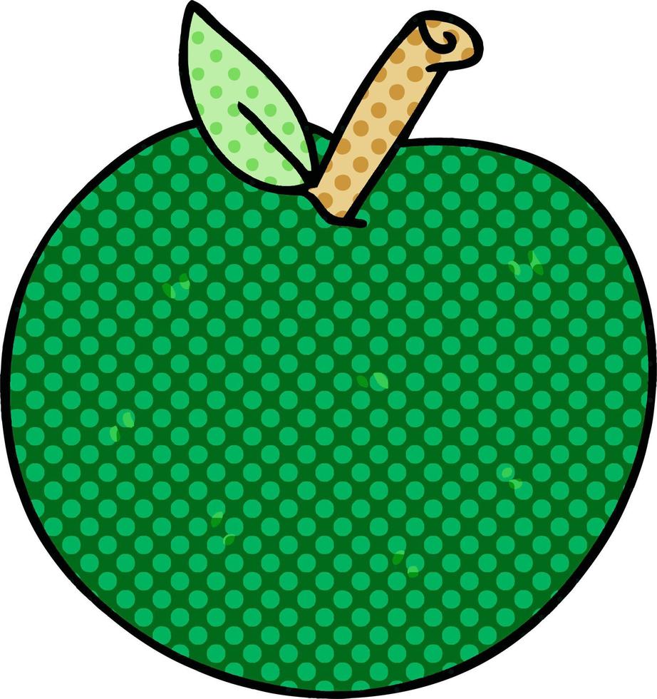 quirky comic book style cartoon apple vector