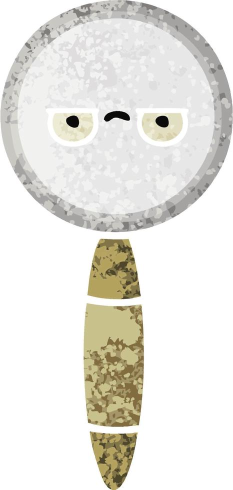 retro illustration style cartoon magnifying glass vector