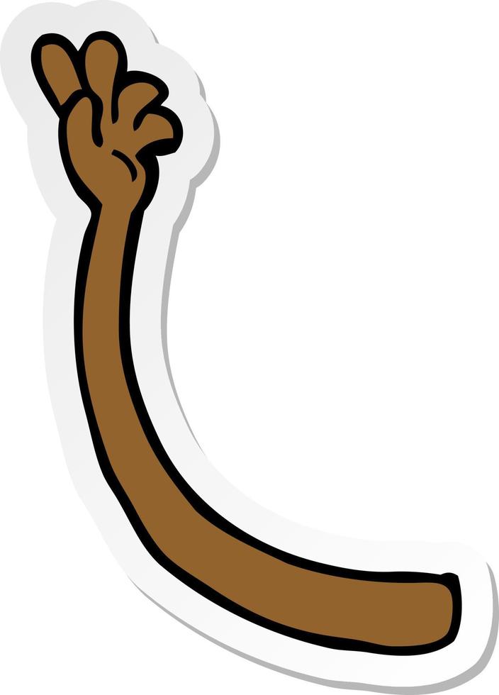sticker of a cartoon arm vector