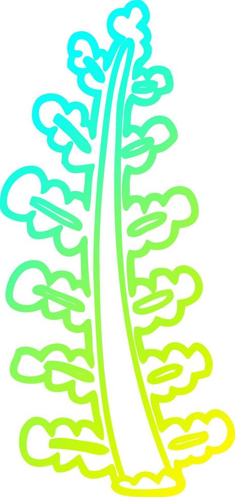 cold gradient line drawing cartoon plant vector