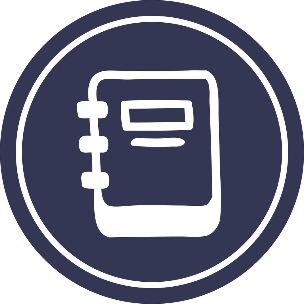 note book circular icon vector