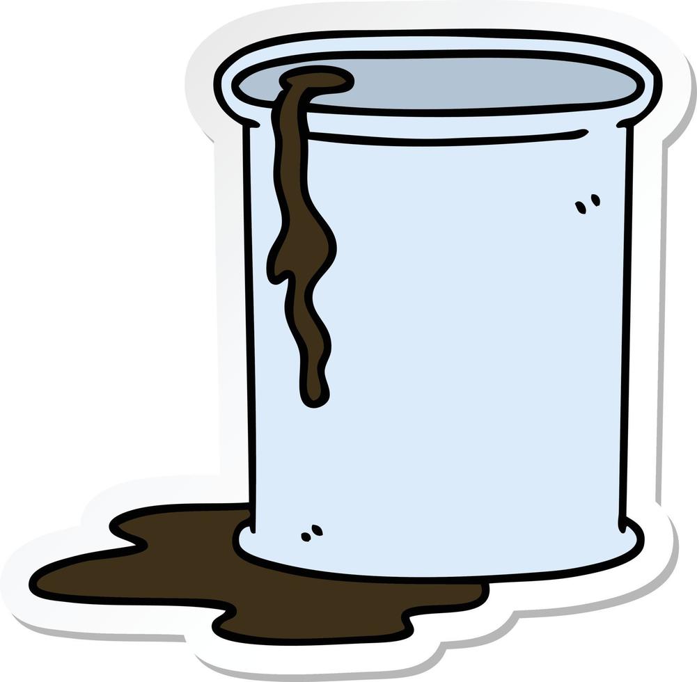 sticker of a quirky hand drawn cartoon barrel of oil vector