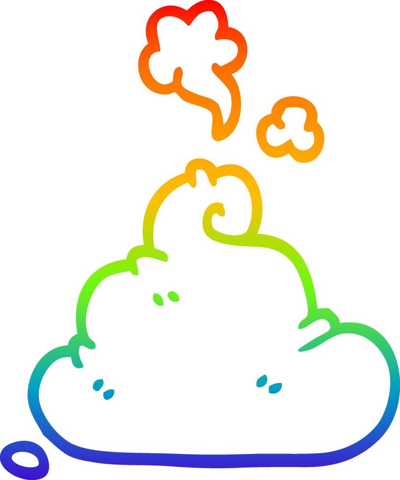 rainbow gradient line drawing cartoon poop vector