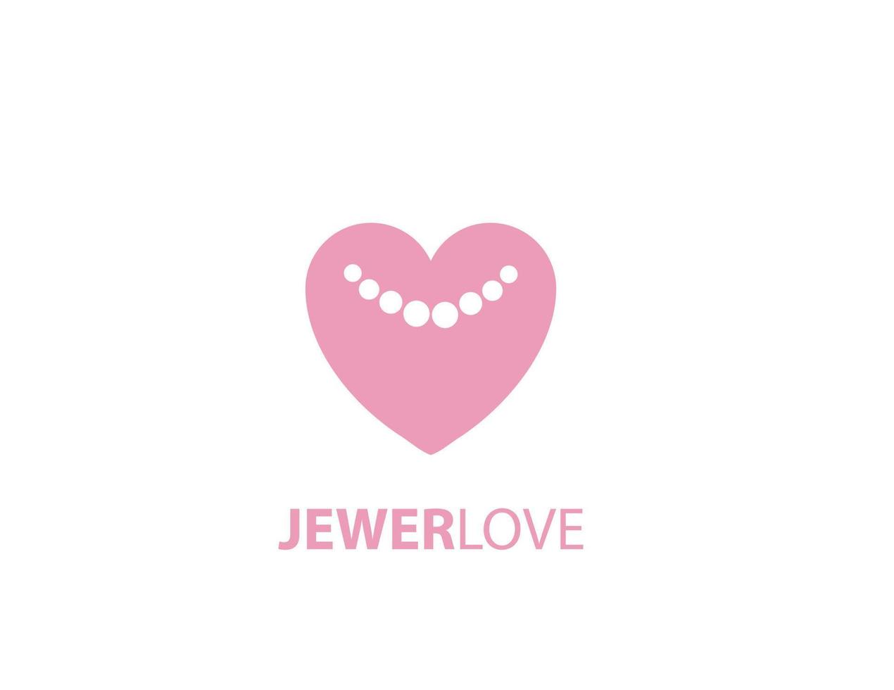 logotipo de diseño de joyería de collar de amor vector