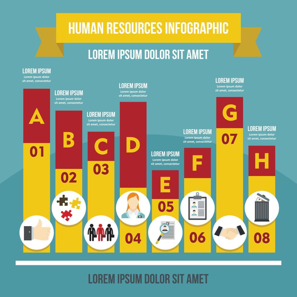 Human resources infographic concept, flat style vector