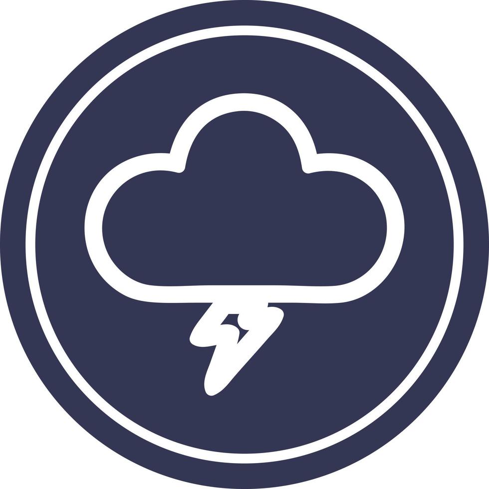 storm cloud circular icon vector