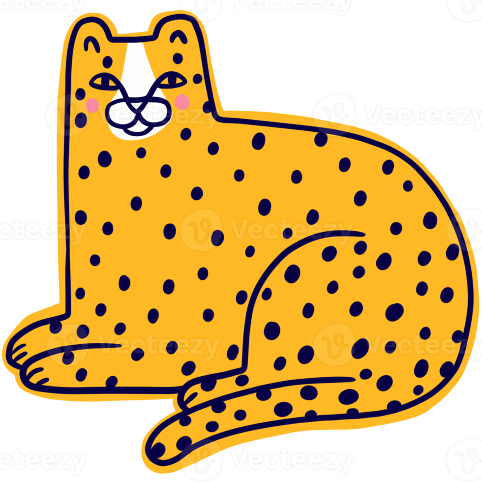 Cartoon cute funny tiger clipart png