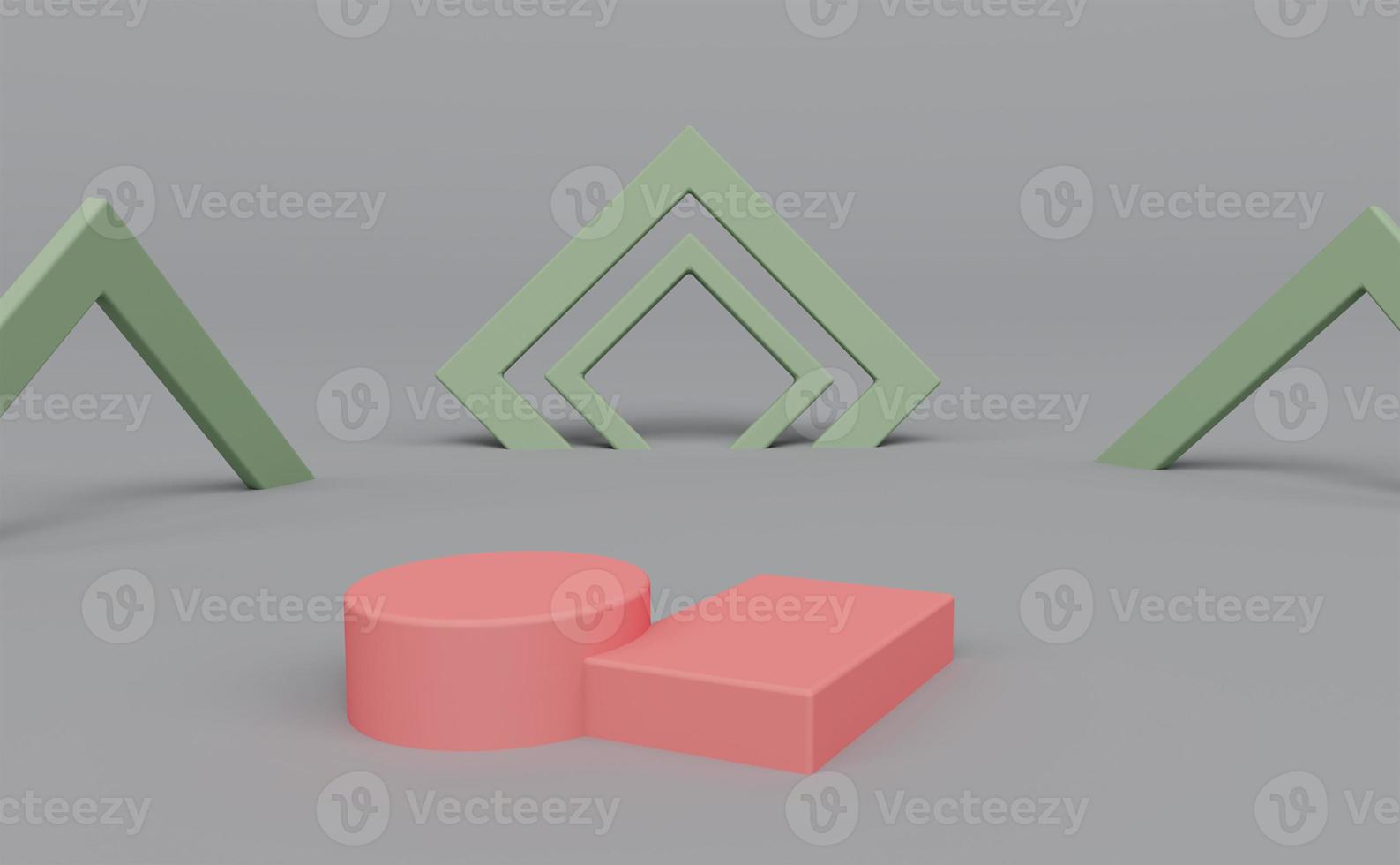 pink cylinder Product Stand ,Studio Scene For Product ,minimal design,3D rendering photo