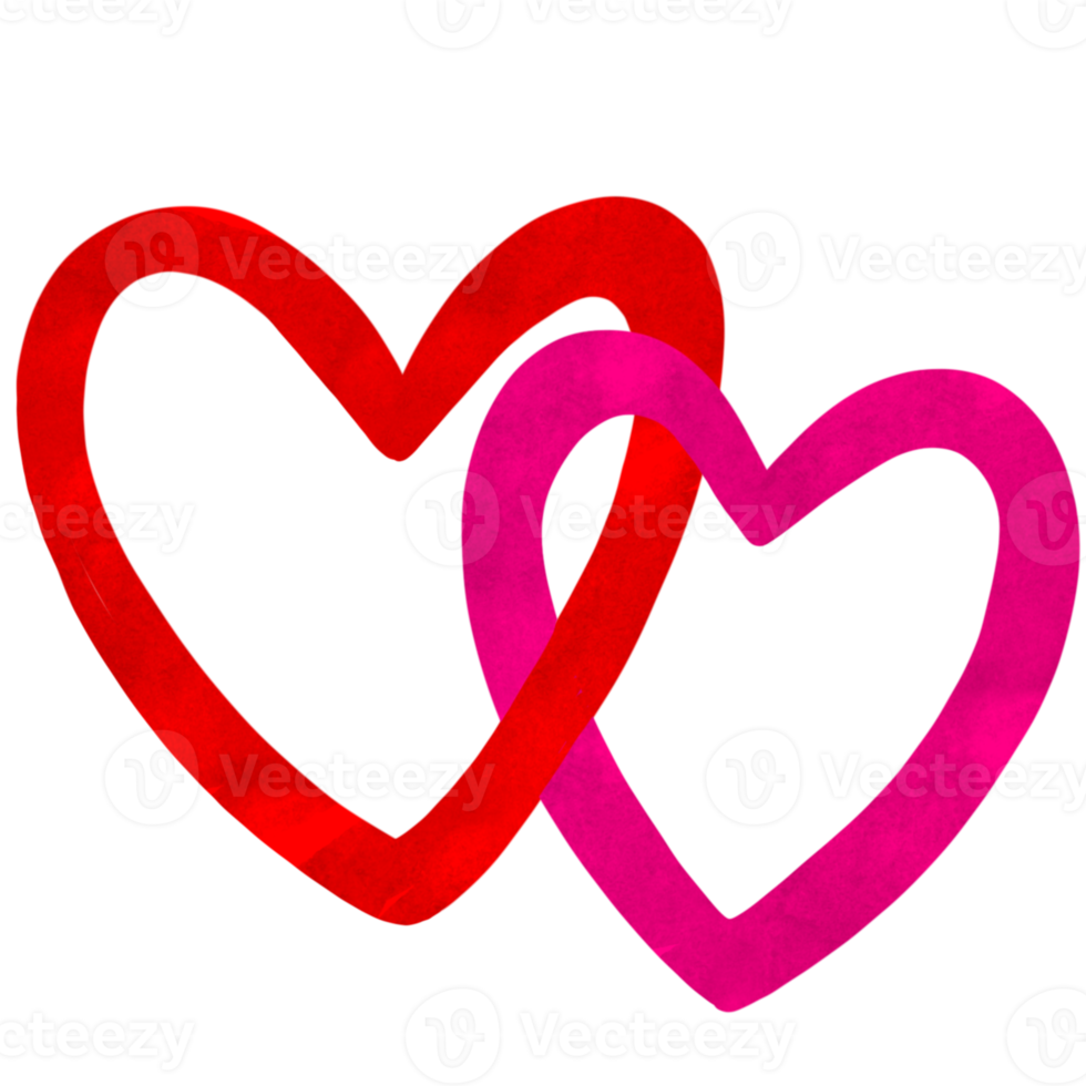 Hearts line paint brush clipart. png