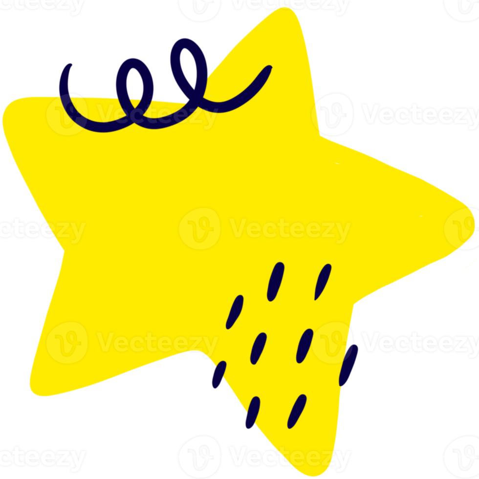 Star shape  and wiggly line clipart. png