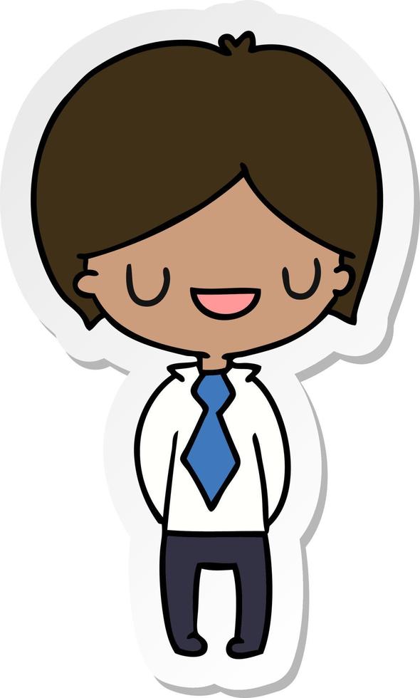 sticker cartoon of a kawaii cute boy vector