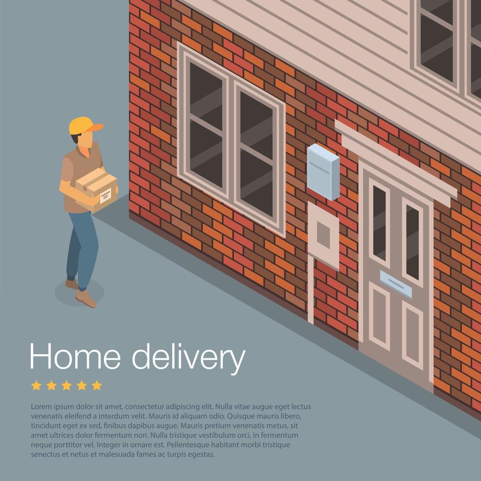 Home delivery concept background, isometric style vector